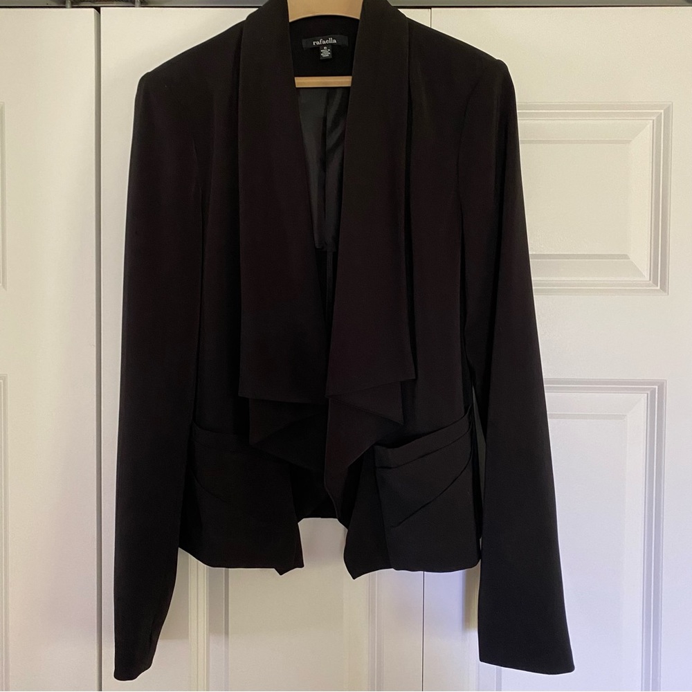 Rafaella black draped blazer.